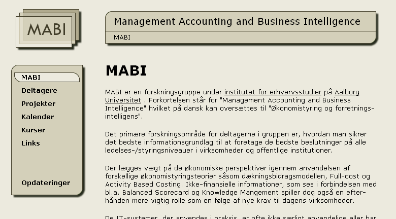 MABI - Management Accounting and Business Intelligence - oktober 2001
